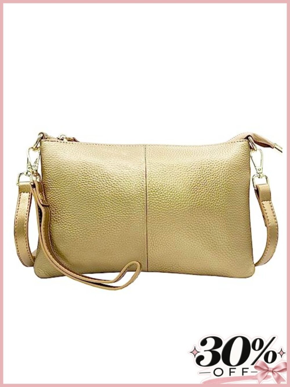 Genuine Leather Wristlet Wallet Clutch Crossbody Phone Bag with Card Slots